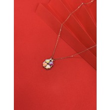 Açılır Kalp Yonca Gümüş Kolye