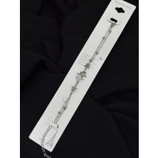 316L Çelik Gümüş Renk Ikili Yıldız Bileklik