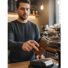 Otohousse Hakiki Deri Mekanizmalı Akıllı Cüzdan Kartlık