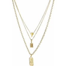 Klips Toptan Kuzey Yıldızı Detaylı Ikili Kolye