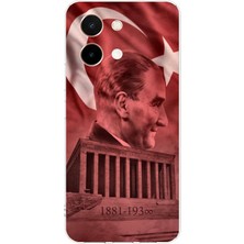 TechTree Vivo Y28 Uyumlu Atatürk Portresi ve Anıtkabir Baskılı Silikon Kılıf