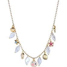 Klips Toptan Sedef ve Deniz Objeler Dizi Zincir Kolye