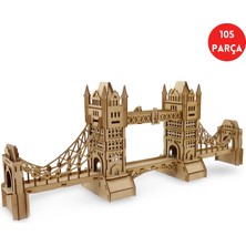 Algwood Tower Bridge Londra Köprüsü Ahşap Maket Kiti – 105 Parça 3D Puzzle Büyük Boy Tarihi Mimari Dıy Hobi
