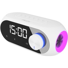 Sb Shopping Md-W7 Beyaz 5W Fm Radyo USB Aux Bluetooth Kablosuz Taşınabilir 1200MAH Batarya Alarmlı Saat