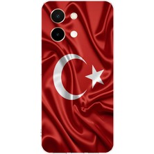 TechTree Vivo Y28 Uyumlu Türk Bayrağı Baskılı Silikon Kılıf