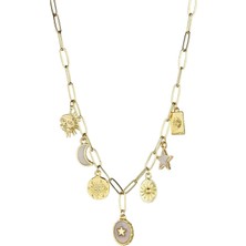 Klips Concept Ay Yıldız Güneş Charmlı Kolye