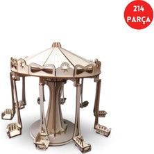 Algwood Lunapark Karusel Ahşap Maket Kiti – 214 Parça 3D Puzzle Büyük Boy Lunapark Dıy Hobi Seti