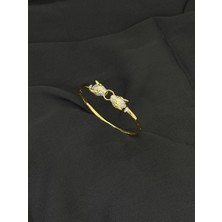 14K Gold Renk Kaplama cm Zirkon Kaplan Kafa Kelepçe Bileklik