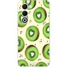 TechTree Oppo A5 4g Uyumlu Yeşil Kivi Dilimleri ve Kalp Çekirdek Baskılı Silikon Kılıf