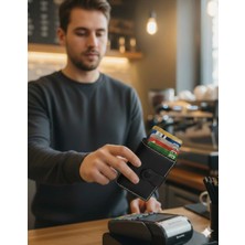 Otohousse Hakiki Deri Mekanizmalı Akıllı Cüzdan Kartlık