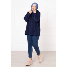 Cvn Kanguru Cepli Tesettür Sweatshirt Lacivert