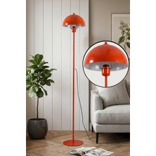 Normadia Turuncu Metal Tek Ayaklı Lambader, Oturma ve Yatak Odası Için Şık Aydınlatma