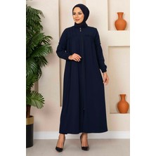 ZK Robalı Genç Tesettür Ferace Koyu Lacivert