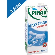 Pınar Gerçek Yaşam Yarım Yağlı Süt 1 L x 4 Adet