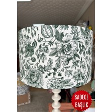 Apcasa Decor Vintage Çiçekli Toile De Jouy Lambader Başlığı Yeşil