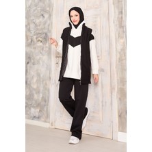 Ums Yelek Sweat Pantolon Üçlü Takım Siyah