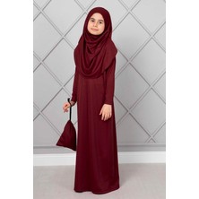 Md Tesettür Çocuk Namaz Elbisesi Bordo