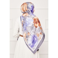 Msc Batik Desen Çiçekli Tesettür Şal Füme