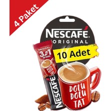 Nestle Nescafé 3’ü 1 Arada Orijinal 10’lu 17,5 gr x 4 Adet