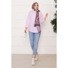 Hal Boydan Düğmeli Spor Gömlek Pembe