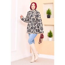 Md Biyeli Etnik Desen Kapitone Ceket -9