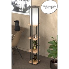 Normadia Yıldızlı Raflı Kitaplıklı Atlantik Çam Lambader 4001A, Şık ve Fonksiyonel Tasarım