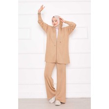 Frx Gold Işıltılı Fermuarlı Kapüşonlu Triko İkili Takım TEN