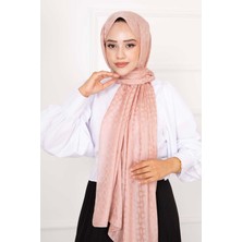 Fendi Desenli Tesettür Şal Pudra