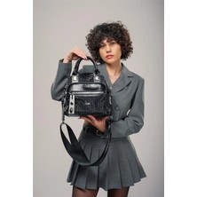 No8 Home Şaty Siyah Cilt ve Omuz Çantası