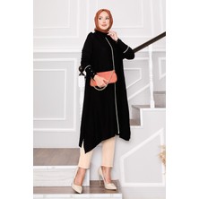 Frx Zarif Sim Şeritli Mevlana Triko Tunik Siyah