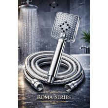Liground Roma Series 3 Fonksiyonlu Premium Duş Başlığı ve Paslanmaz Çelik Duş Hortumu Seti Yüksek Basınçlı
