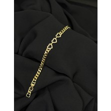 14K Gold Renk Kaplama cm Zirkon Kalp Bileklik