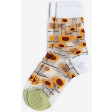 Bolero Kadın Japon Kore Tarzı Transparan Çorap Ayçiçeği Desenli