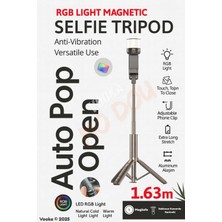 vooka Rgb Işıklı Selfie Tripod Çubuğu | Bluetooth Kumandalı Uzayabilir LED 1.63M Işık Tripod Telefon Stand