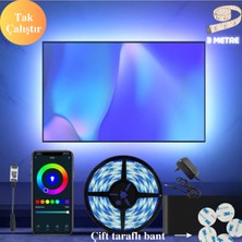 Normadia Telefon Kontrollü Renkli Rgb LED Şerit 4 Metre, Çok Yönlü Dekorasyon