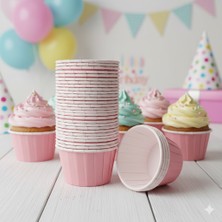 Dodomar Karton Pembe Cupcake Kapsülü 50'li - Kek ve Cupcake Sunum Kapsülü