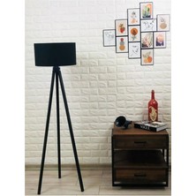Normadia Şık Üç Ayaklı Tripod Siyah Başlık Kahve Ayak Lambader