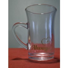 Paşabahçe Kalıcı Vinil Desenli Kulplu Çay Bardağı