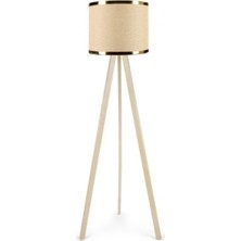 Normadia Modern Ahşap Üç Ayaklı Tripod Lambader, Şık ve Kullanışlı Aydınlatma