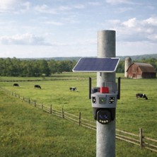 Umsn 3X3MP (3+3+3) | Güneş Panelli Kamera | 4g Sim Kartlı | 360° 10X Zoom | Akıllı Güvenlik Kamerası