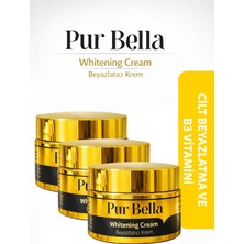 Pur Bella Whitening Cream 3'lü  – Leke Karşıtı Aydınlatıcı Beyazlatıcı Krem | Kojik Asit, Alpha Arbutin & B3 Vitamin