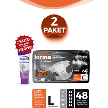 Lorina Aktif Karbonlu & Gümüş Iyonlu Bel Bantlı Hasta Bezi Large 24’lü 2 Paket