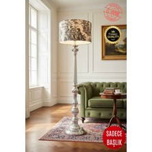 Normadia Vintage Toile De Jouy Desenli Şık Lambader Başlığı