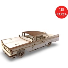 Algwood Klasik Sedan Ahşap Maket Kiti – 125 Parça 3D Puzzle Retro Amerikan Arabası Dıy Hobi Seti