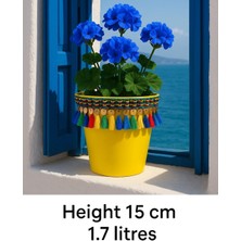 Urfakent Nf Dekoratif Saksı Sarı 1,7 Litre Püsküllü