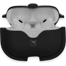 Marsilyan Airpods Pro 2 (2.nesil) Çanta Deri Kılıf - Siyah