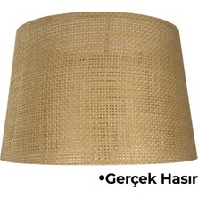 Normadia Şık Hasır Hazeran Rattan Doğal Lambader Şapkası, Şıklığınızı Tamamlar