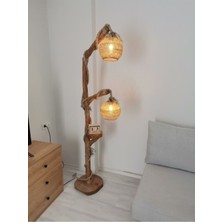 Normadia Doğal Ahşap Ağaç Lambader, Şık ve Sıcak Atmosfer Yaratır