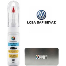 COLORGUARD Volkswagen LC9A Saf Beyaz İğneli ve Fırçalı Özel Tasarım Şişe Rötuş Boyası ve Profesyonel Rötuş Çeliği Seti