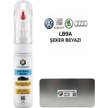 COLORGUARD Volkswagen-Seat-Škoda-Audi LB9A Şeker Beyazı İğneli ve Fırçalı Özel Tasarım Şişe Rötuş Boyası ve Profesyonel Rötuş Çeliği Seti